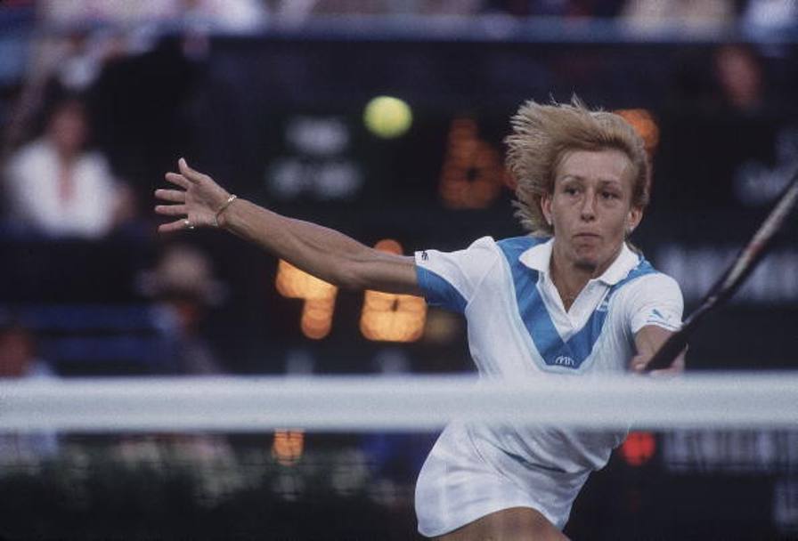 7 settembre 1991: Martina Navratilova all&#39;Open degli Stati Uniti gioca il 100 match e perde in finale da Monica Seles per 7-6 6-1. Getty